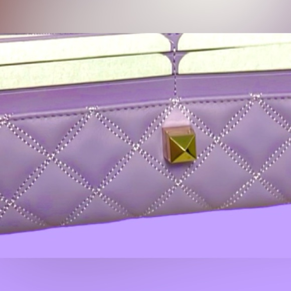Kate Spade quilted Leather Lg Continental Wallet lilac NWT - Picture 5 of 10